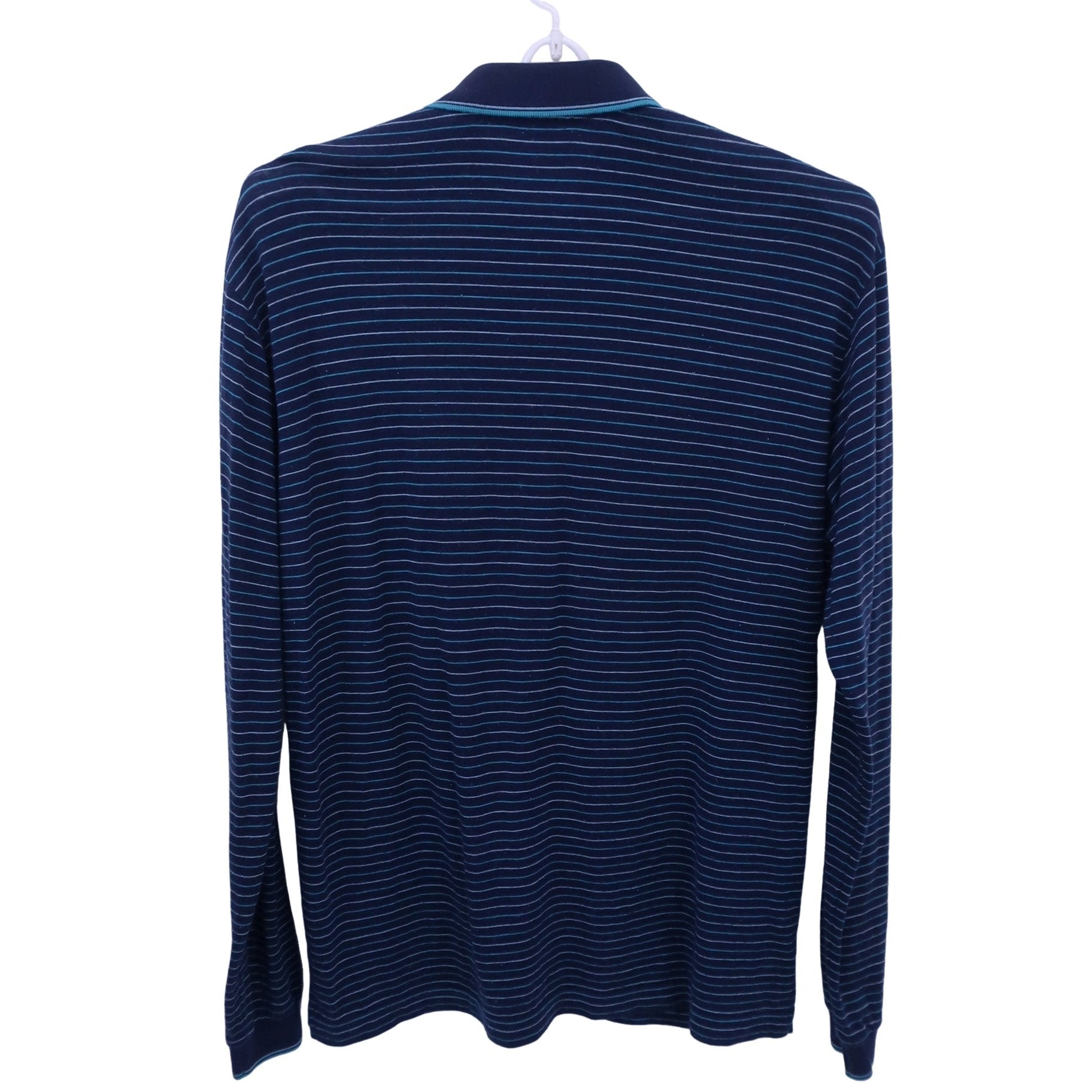 TRUSSARDI GOLF(トラサルディゴルフ) 長袖ポロシャツ ネイビーボーダー メンズ 48 B