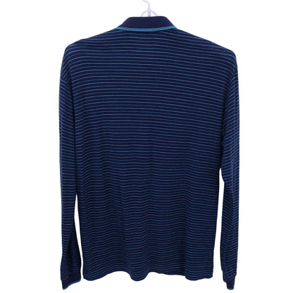 TRUSSARDI GOLF(トラサルディゴルフ) 長袖ポロシャツ ネイビーボーダー メンズ 48 B