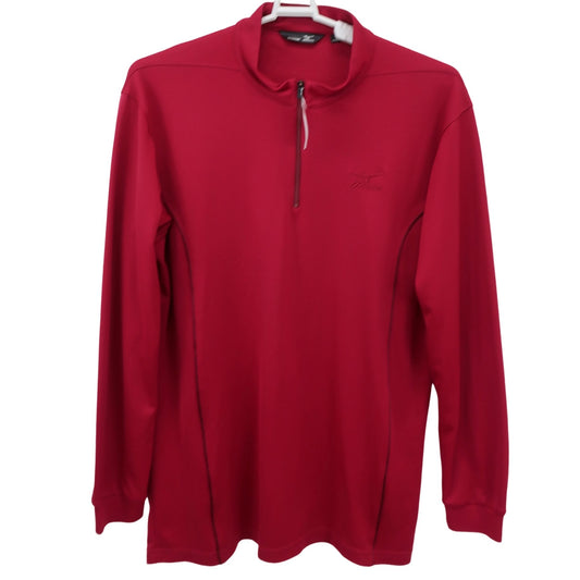 MIZUNO(ミズノ) 長袖ハーフジップシャツ 赤 メンズ LL B