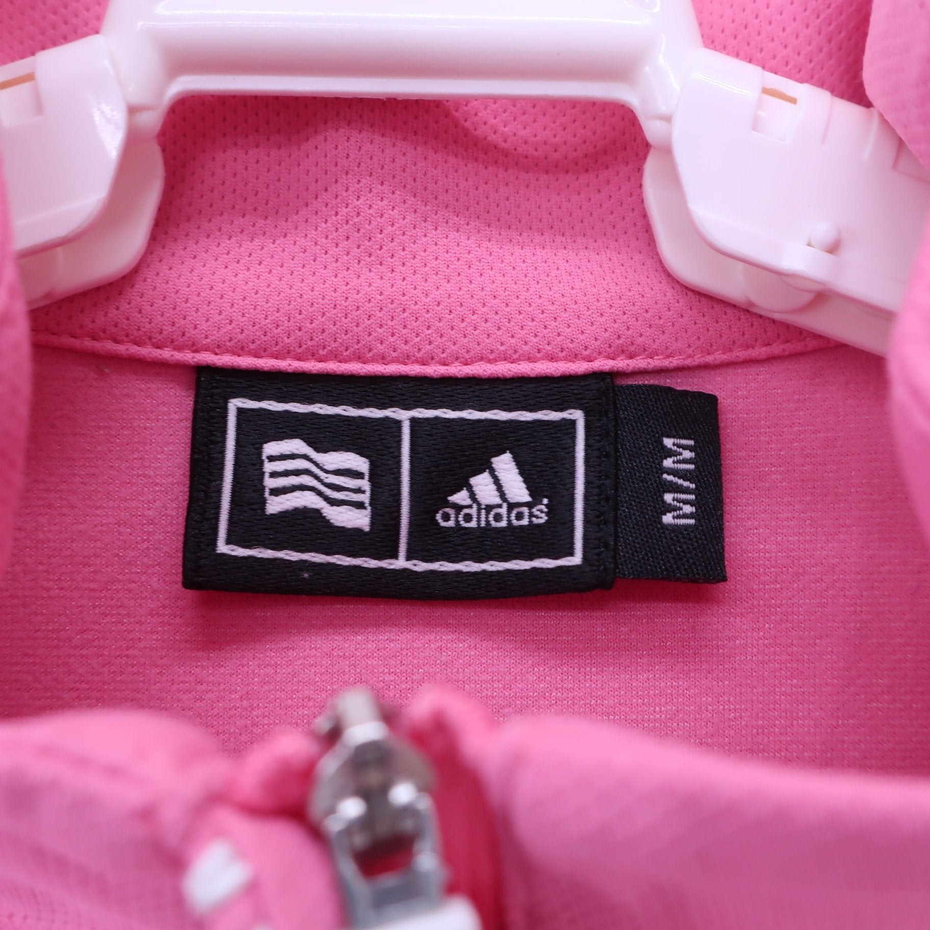 adidas(アディダス) 半袖ハーフジップシャツ ピンク レディース M B