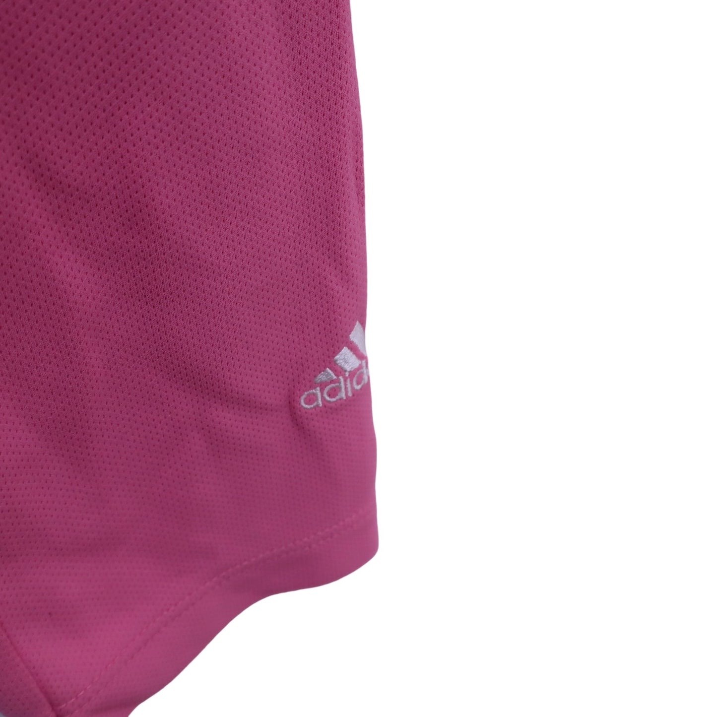 adidas(アディダス) 半袖ハーフジップシャツ ピンク レディース M B