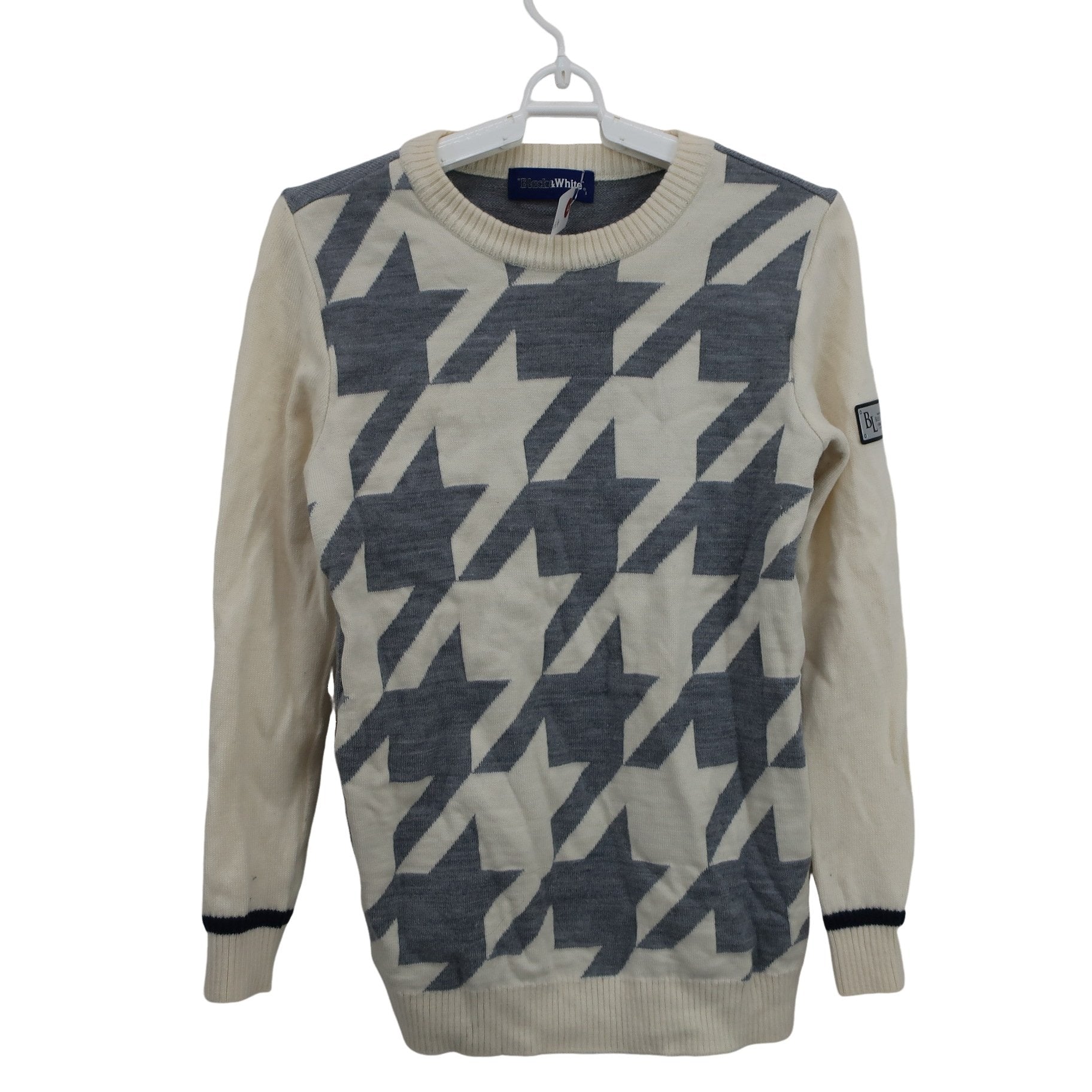 Black & White(ブラック&ホワイト) セーター 白グレー千鳥柄 レディース 1 B