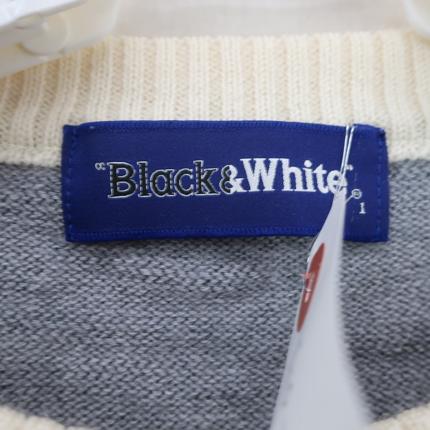 Black & White(ブラック&ホワイト) セーター 白グレー千鳥柄 レディース 1 B