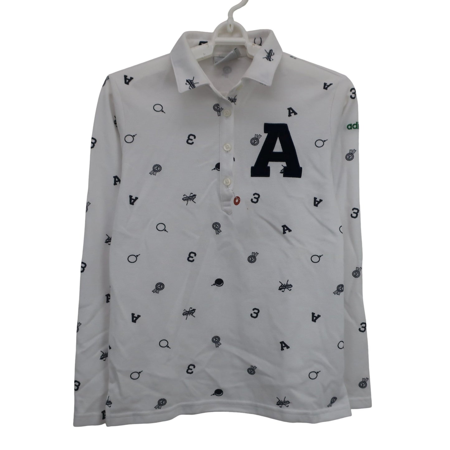adidas(アディダス) 長袖ポロシャツ 白ネイビー レディース S/P B