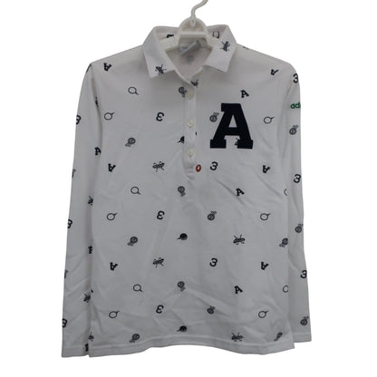 adidas(アディダス) 長袖ポロシャツ 白ネイビー レディース S/P B