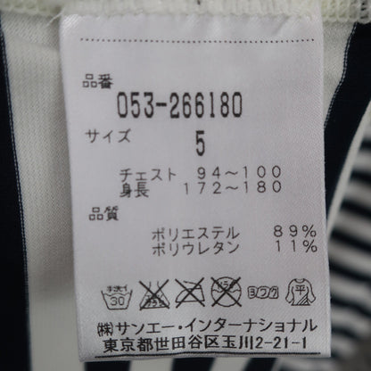 PEARLY GATES(パーリーゲイツ) ハイネックシャツ 白ネイビーボーダー メンズ 5 053-266180 B