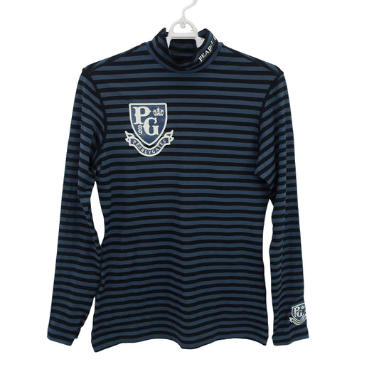 PEARLY GATES(パーリーゲイツ) ハイネックシャツ ブルーグレーボーダー レディース 2 055-266183 A