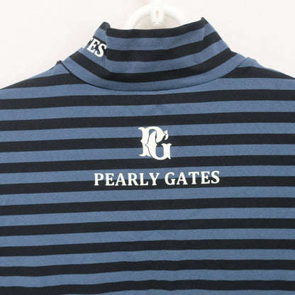 PEARLY GATES(パーリーゲイツ) ハイネックシャツ ブルーグレーボーダー レディース 2 055-266183 A