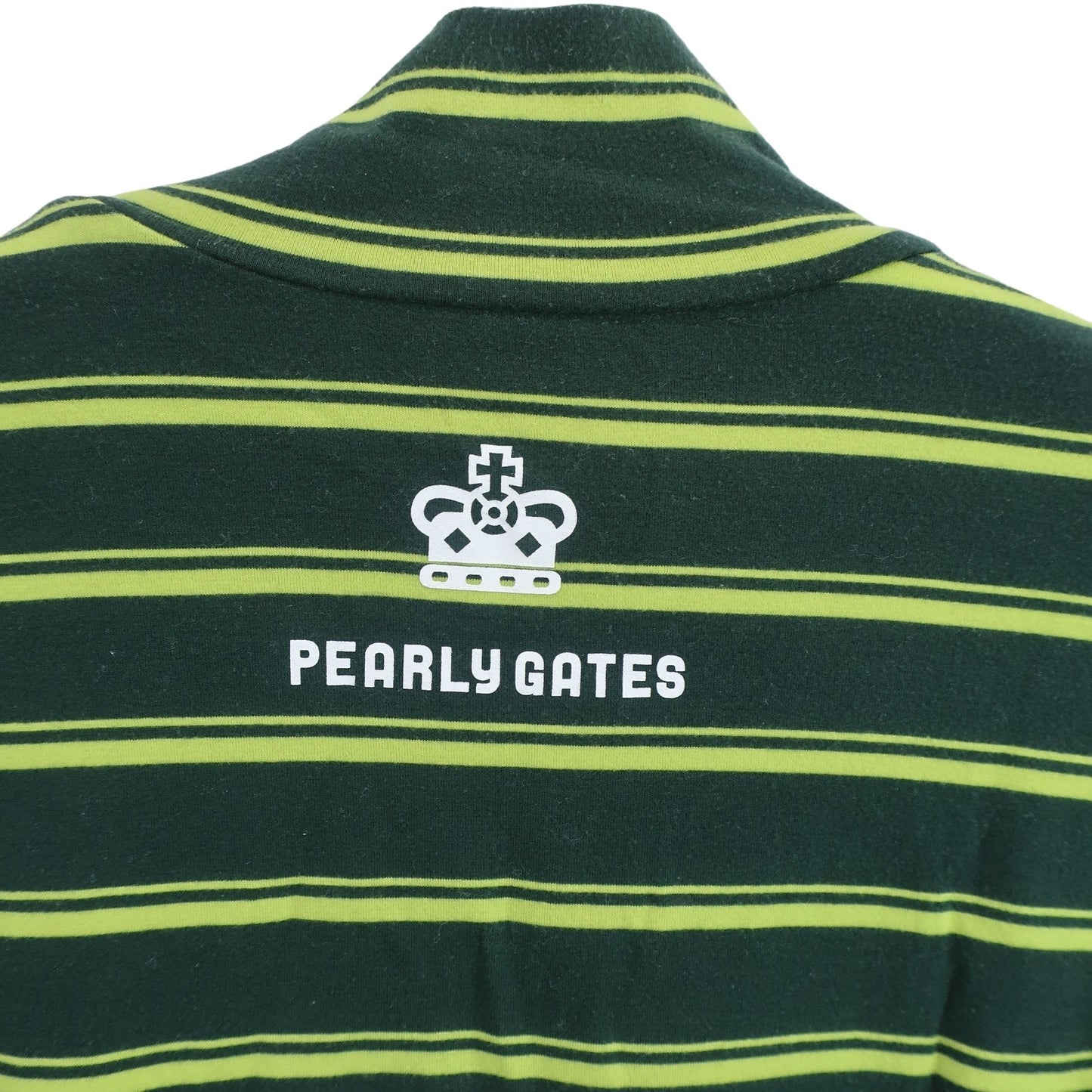 PEARLY GATES(パーリーゲイツ) ハイネックシャツ 緑系ボーダー メンズ 5 053-616013 B