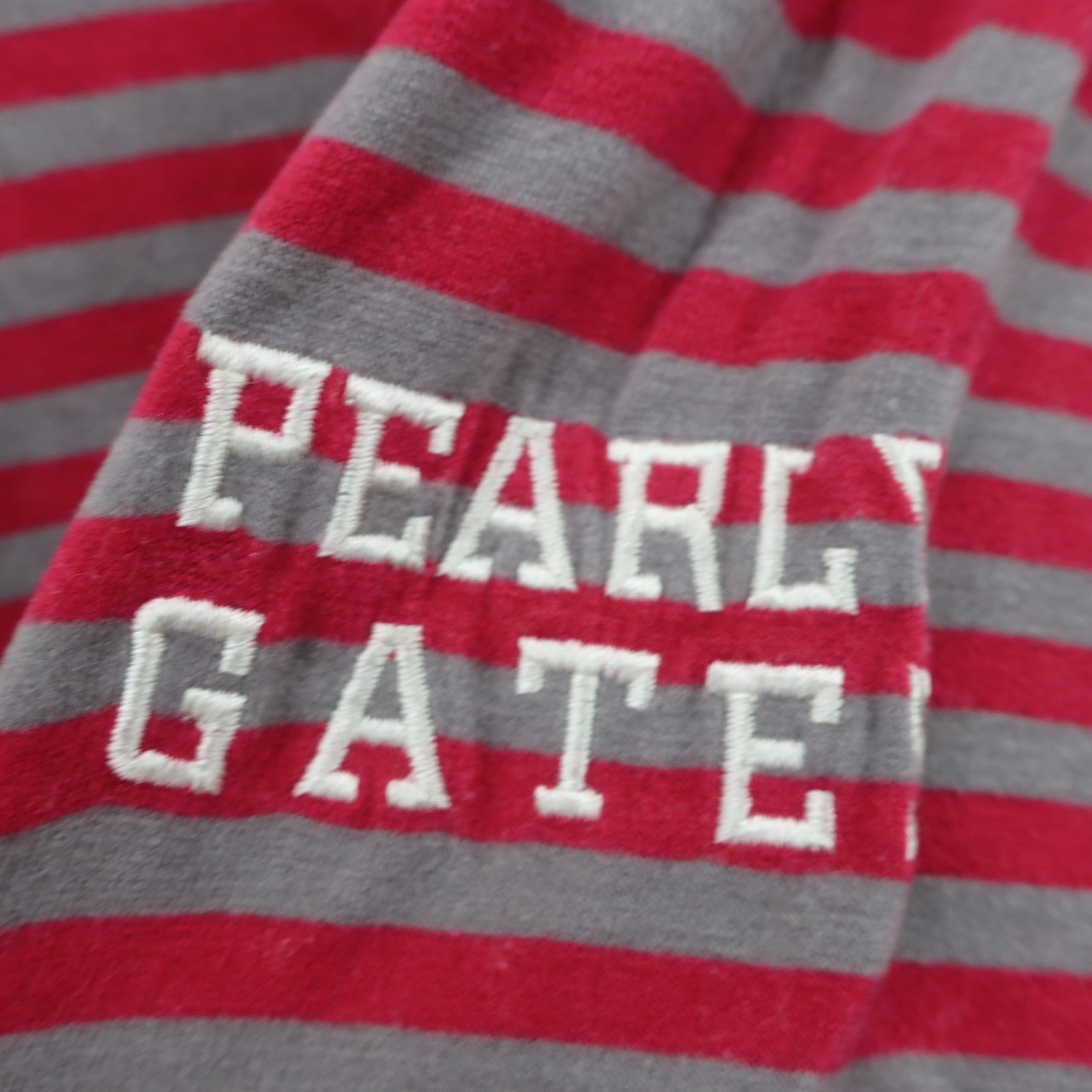 PEARLY GATES(パーリーゲイツ) 長袖ハーフジップシャツ グレーピンクボーダー メンズ 5 053-166001 B