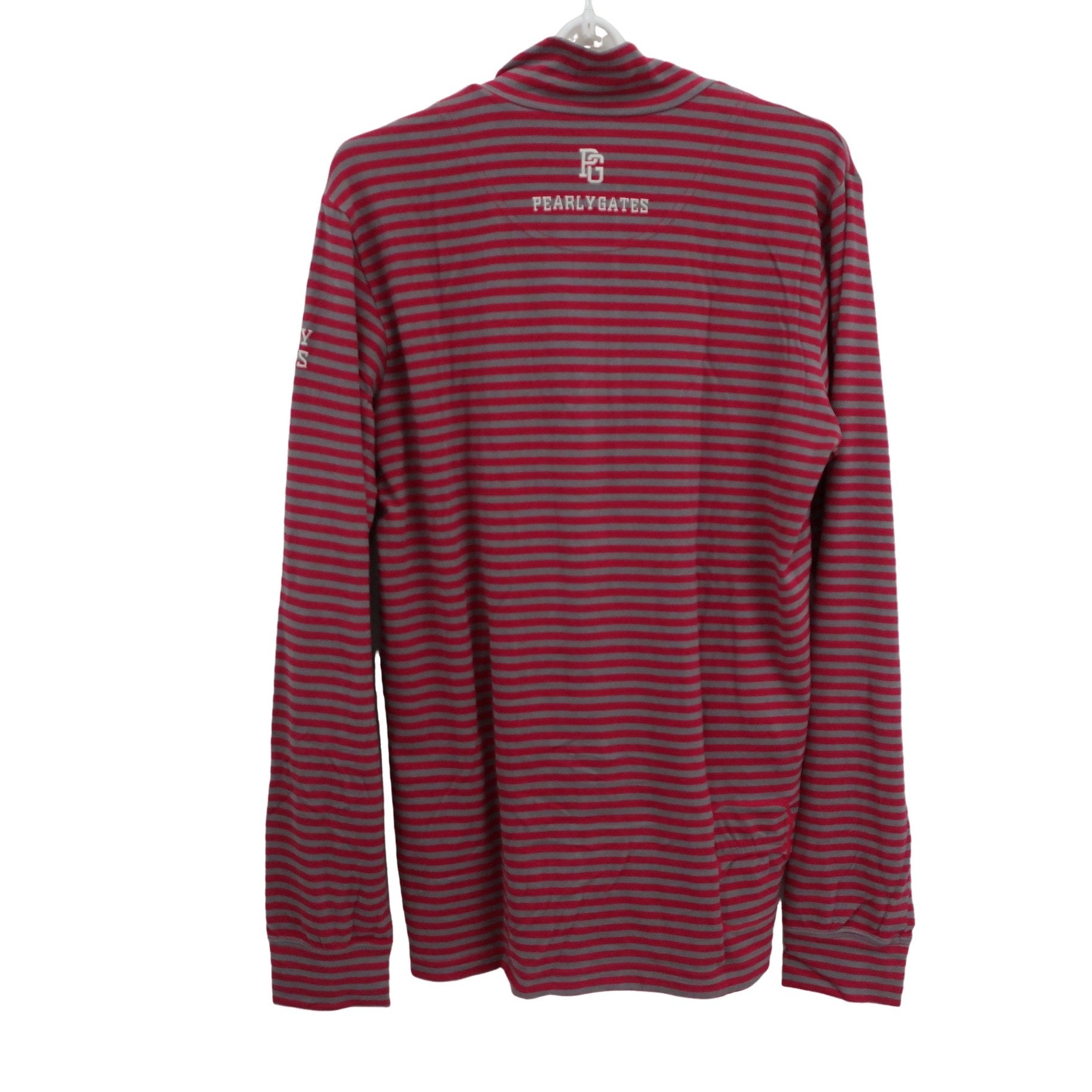 PEARLY GATES(パーリーゲイツ) 長袖ハーフジップシャツ グレーピンクボーダー メンズ 5 053-166001 B