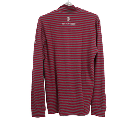 PEARLY GATES(パーリーゲイツ) 長袖ハーフジップシャツ グレーピンクボーダー メンズ 5 053-166001 B