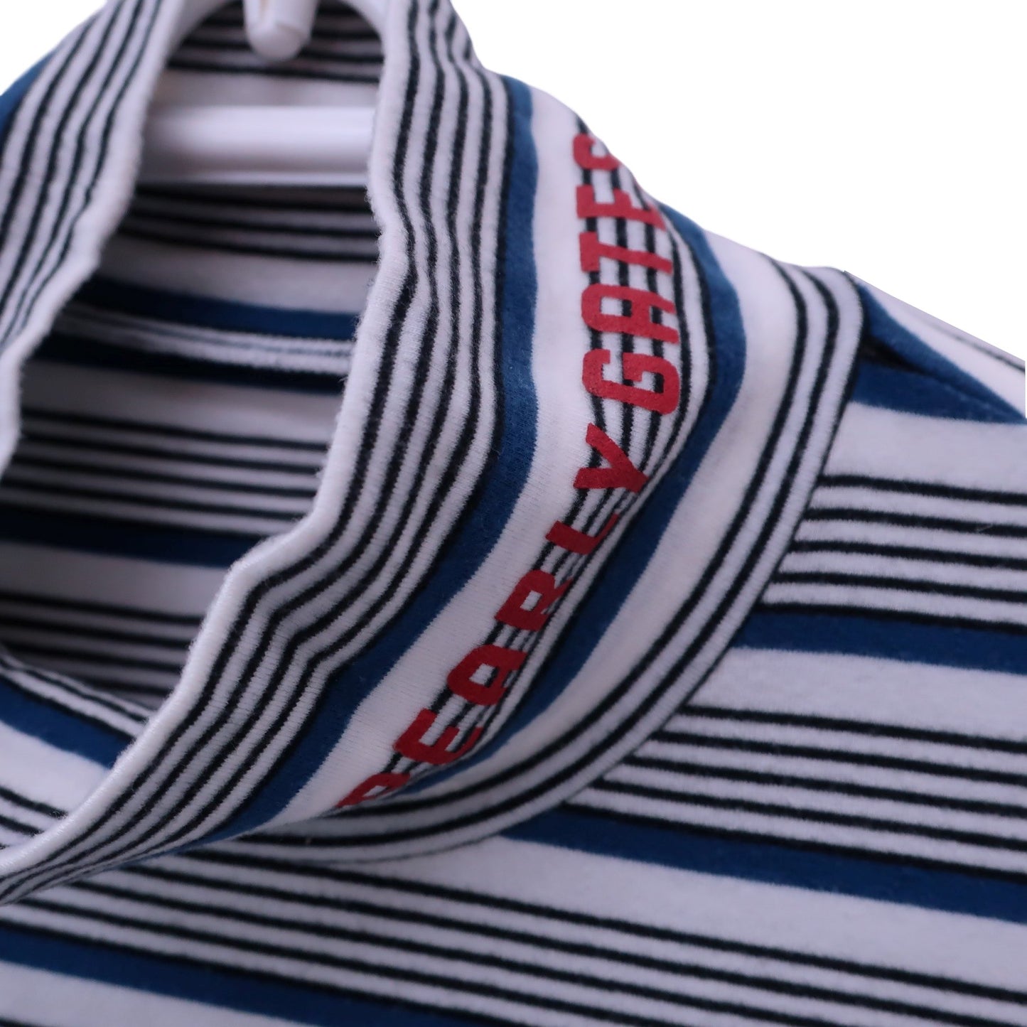 PEARLY GATES(パーリーゲイツ) ハイネックシャツ 白青系ボーダー メンズ 5 053-7166103 B