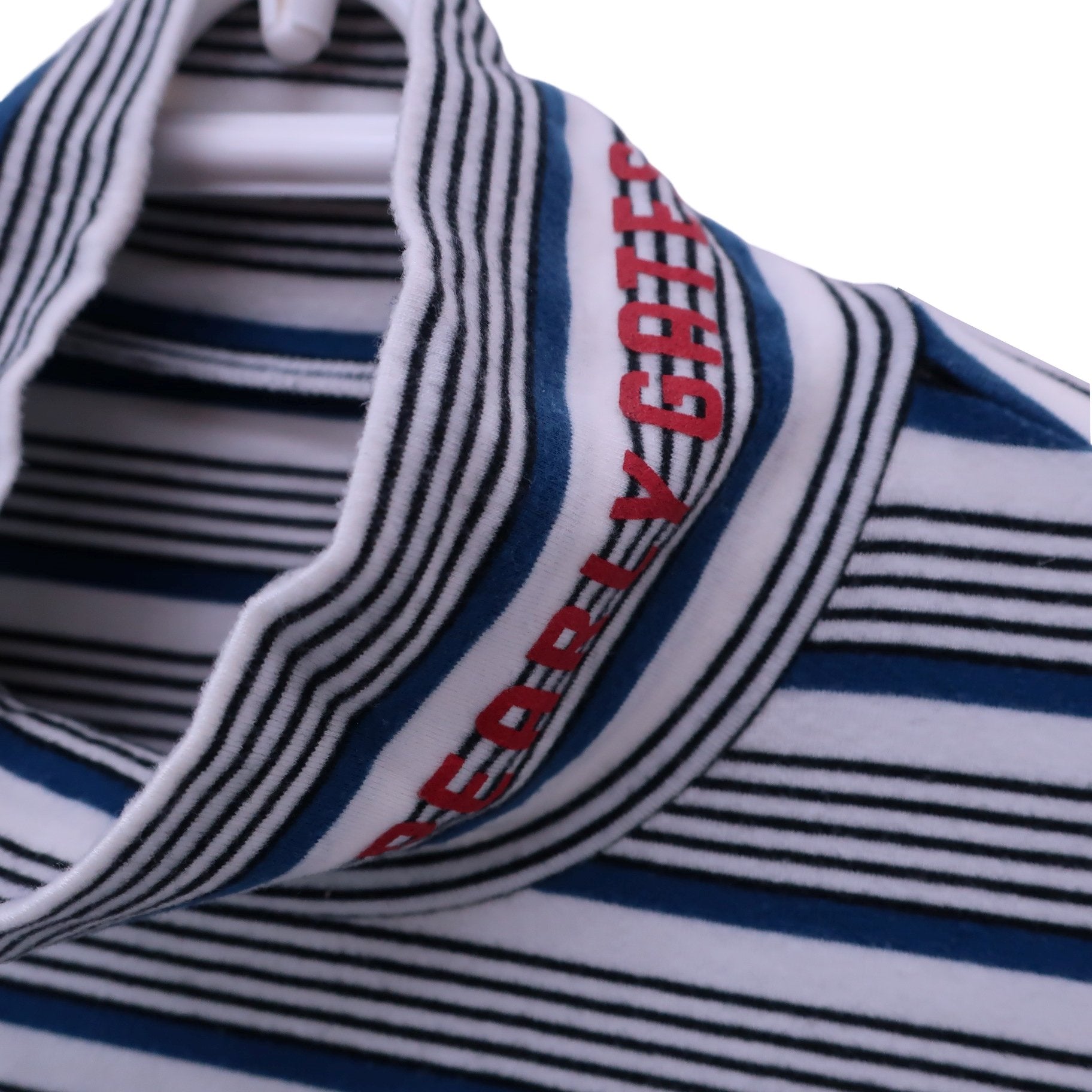 PEARLY GATES(パーリーゲイツ) ハイネックシャツ 白青系ボーダー メンズ 5 053-7166103 B