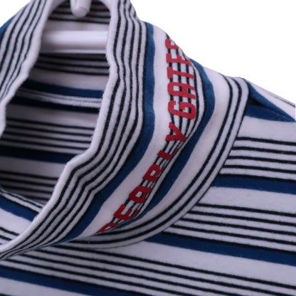 PEARLY GATES(パーリーゲイツ) ハイネックシャツ 白青系ボーダー メンズ 5 053-7166103 B