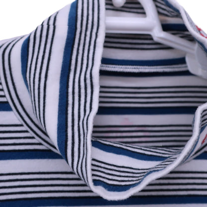 PEARLY GATES(パーリーゲイツ) ハイネックシャツ 白青系ボーダー メンズ 5 053-7166103 B