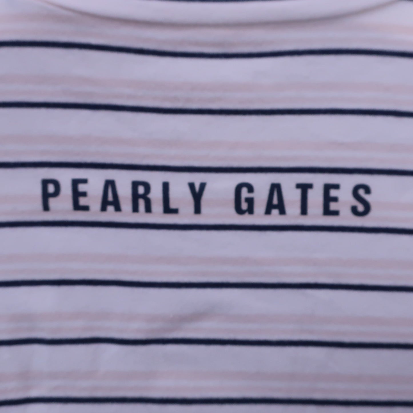 PEARLY GATES(パーリーゲイツ) ハイネックシャツ 白ベージュボーダー メンズ 5 053-166124 B