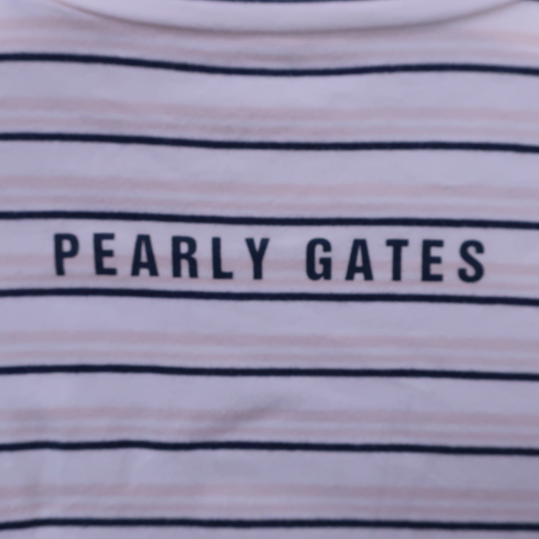 PEARLY GATES(パーリーゲイツ) ハイネックシャツ 白ベージュボーダー メンズ 5 053-166124 B