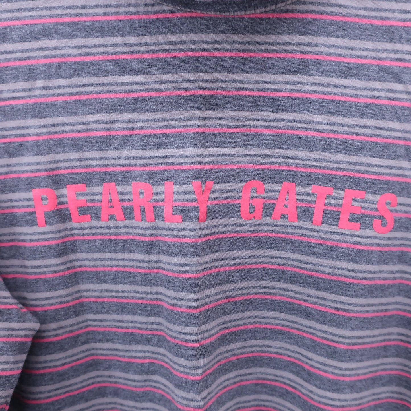 PEARLY GATES(パーリーゲイツ) ハイネックシャツ グレーピンクボーダー メンズ 5 053-166124 A