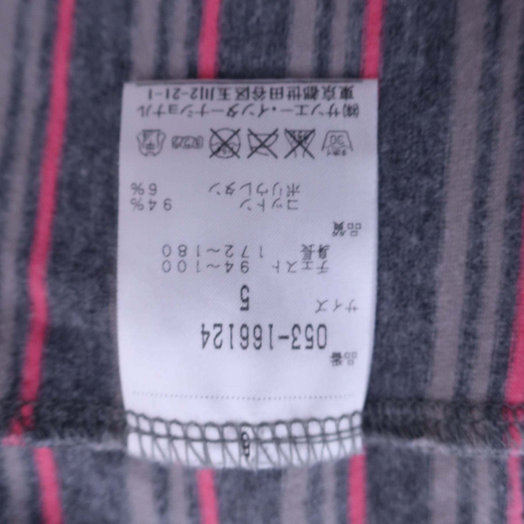 PEARLY GATES(パーリーゲイツ) ハイネックシャツ グレーピンクボーダー メンズ 5 053-166124 A