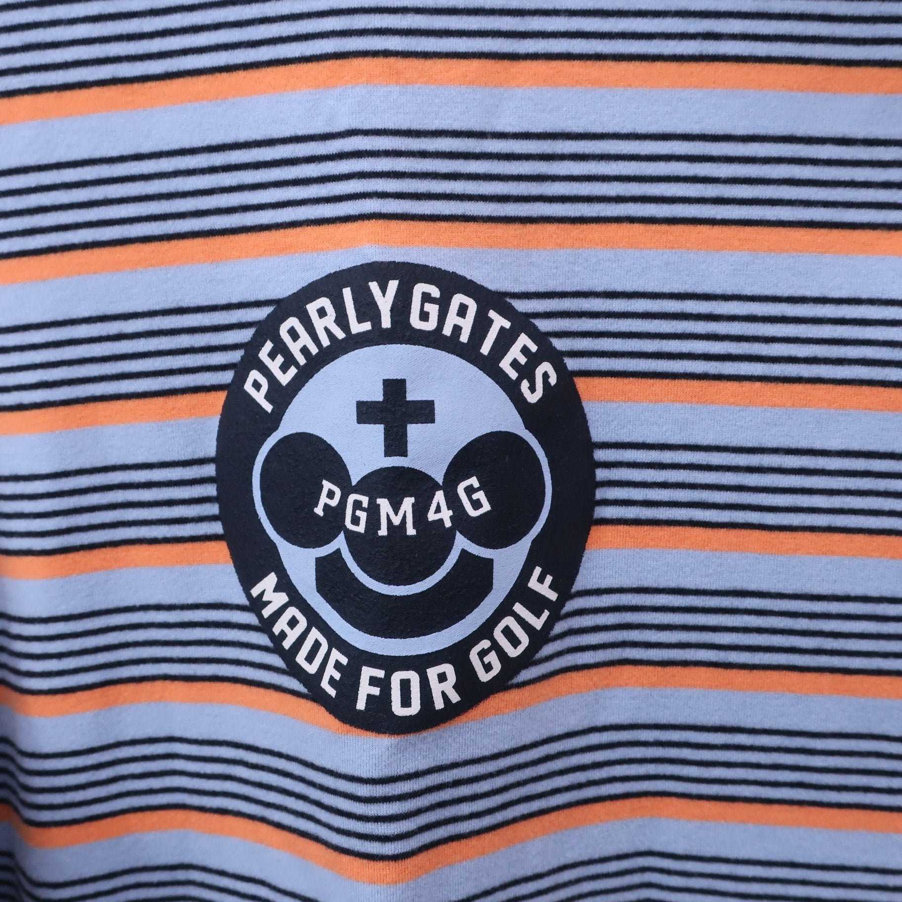 PEARLY GATES(パーリーゲイツ) ハイネックシャツ 青系ボーダー メンズ 5 053-7166103 A