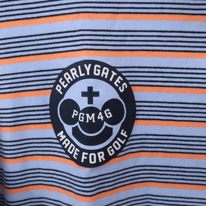 PEARLY GATES(パーリーゲイツ) ハイネックシャツ 青系ボーダー メンズ 5 053-7166103 A