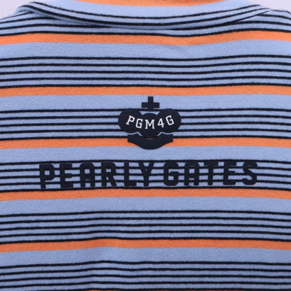PEARLY GATES(パーリーゲイツ) ハイネックシャツ 青系ボーダー メンズ 5 053-7166103 A
