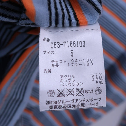 PEARLY GATES(パーリーゲイツ) ハイネックシャツ 青系ボーダー メンズ 5 053-7166103 A