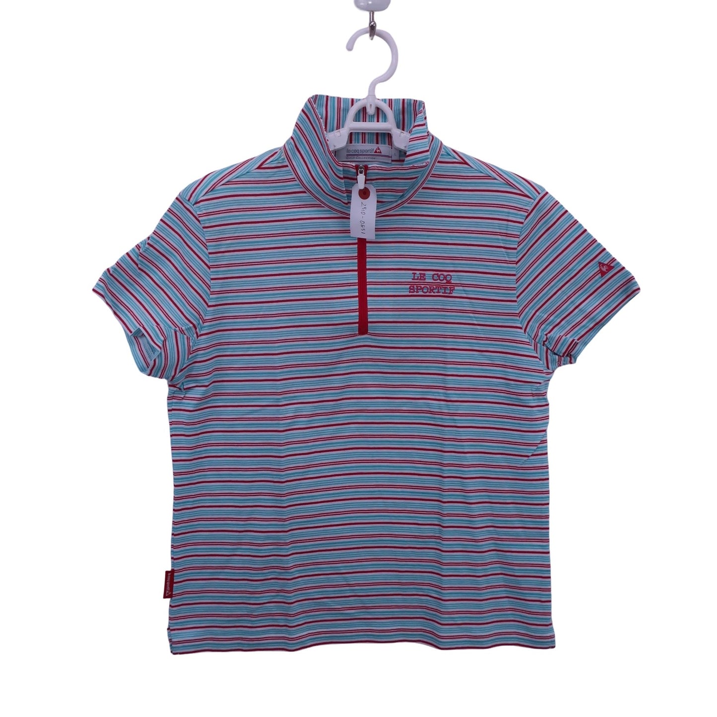 le coq sportif(ルコックスポルティフ) ハーフジップシャツ 青赤ボーダー レディース L A