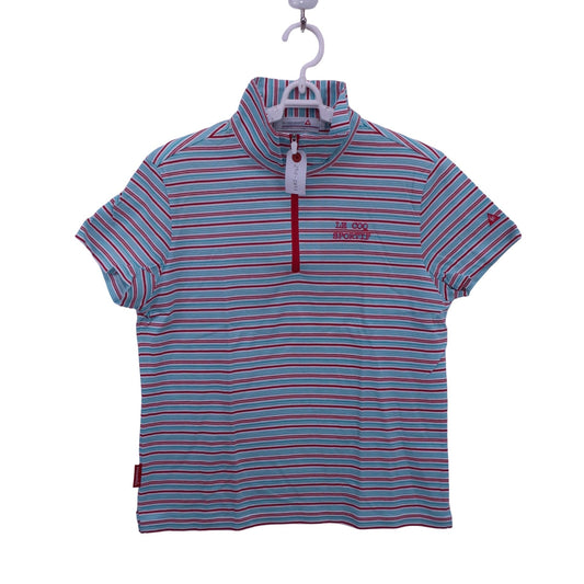 le coq sportif(ルコックスポルティフ) ハーフジップシャツ 青赤ボーダー レディース L A