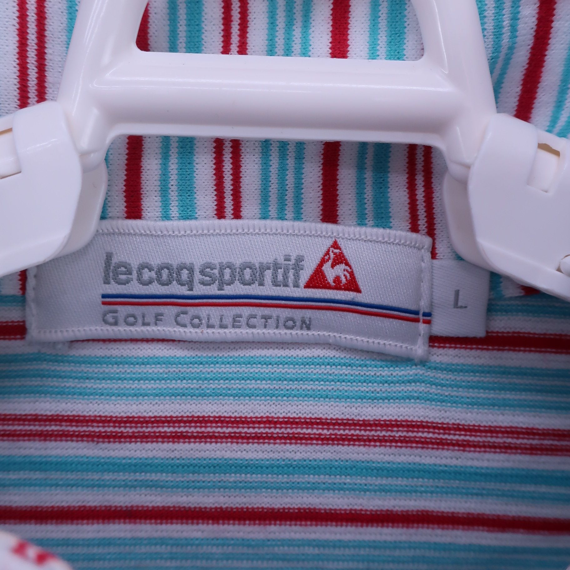 le coq sportif(ルコックスポルティフ) ハーフジップシャツ 青赤ボーダー レディース L A