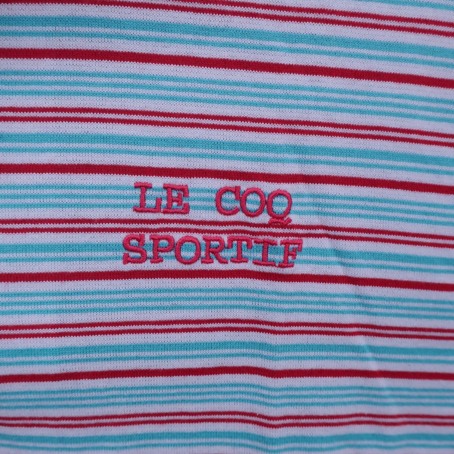 le coq sportif(ルコックスポルティフ) ハーフジップシャツ 青赤ボーダー レディース L A