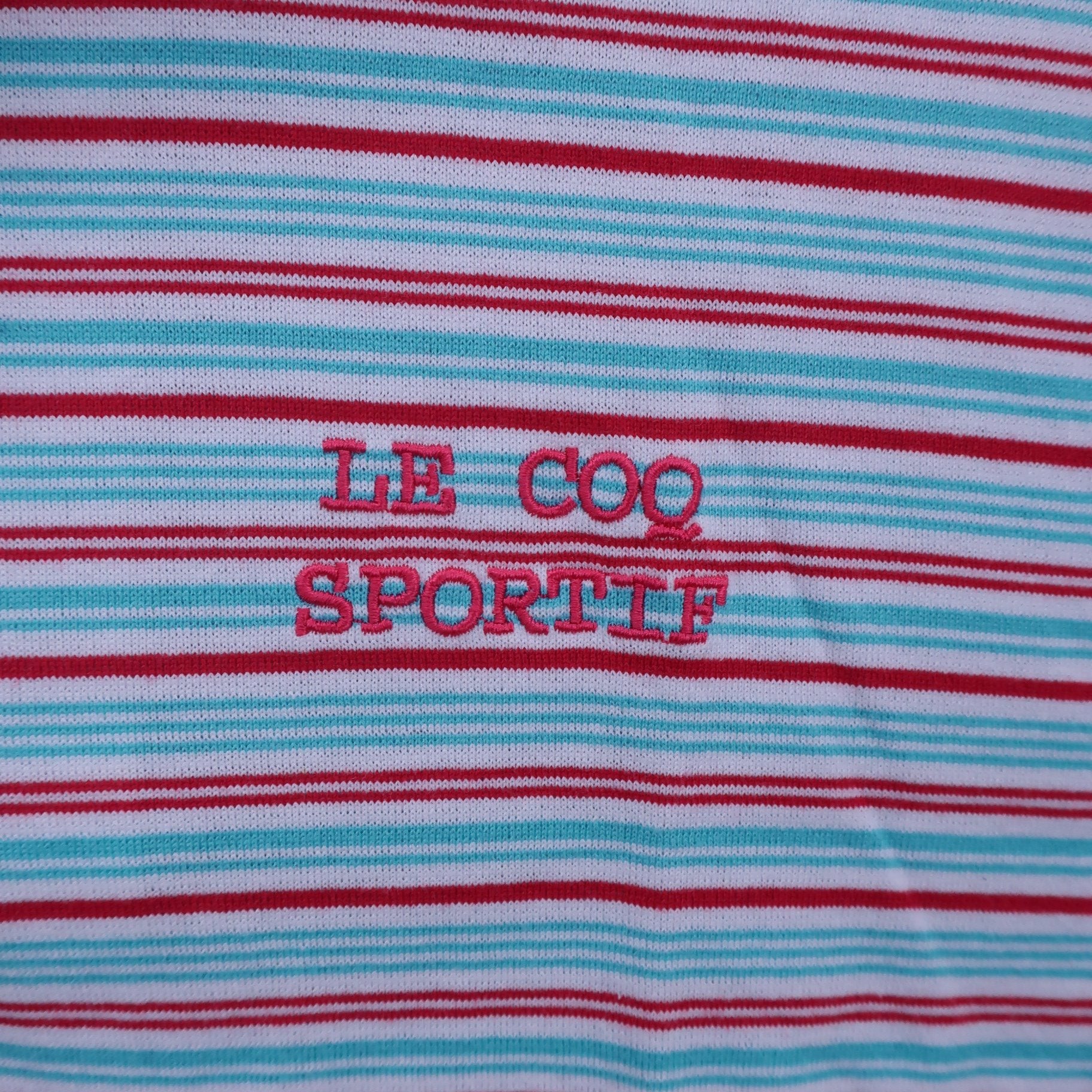 le coq sportif(ルコックスポルティフ) ハーフジップシャツ 青赤ボーダー レディース L A