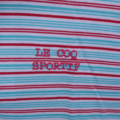 le coq sportif(ルコックスポルティフ) ハーフジップシャツ 青赤ボーダー レディース L A
