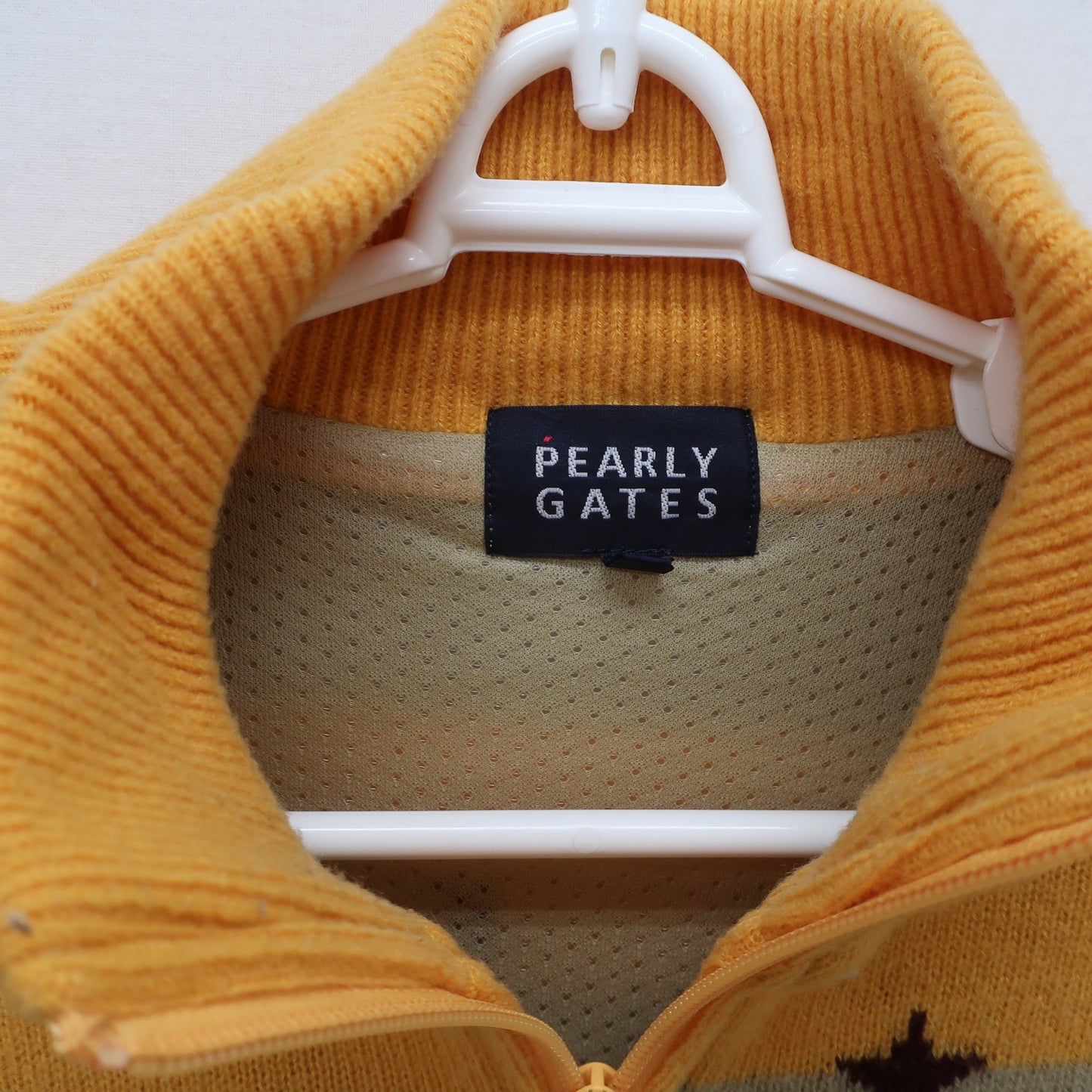PEARLY GATES(パーリーゲイツ) フルジップニットブルゾン 黄色系ボーダー レディース 2 055-172022 B