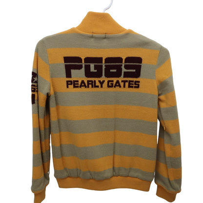 PEARLY GATES(パーリーゲイツ) フルジップニットブルゾン 黄色系ボーダー レディース 2 055-172022 B