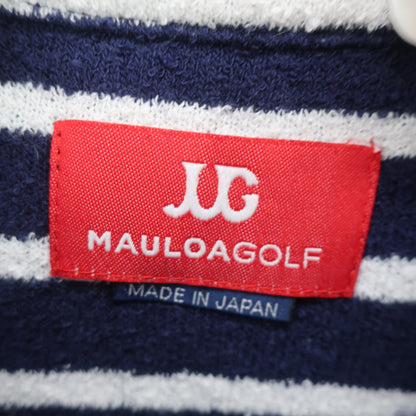 MAULOA GOLF(マウロアゴルフ) ノースリーブポロシャツ ネイビー白ボーダー レディース S B