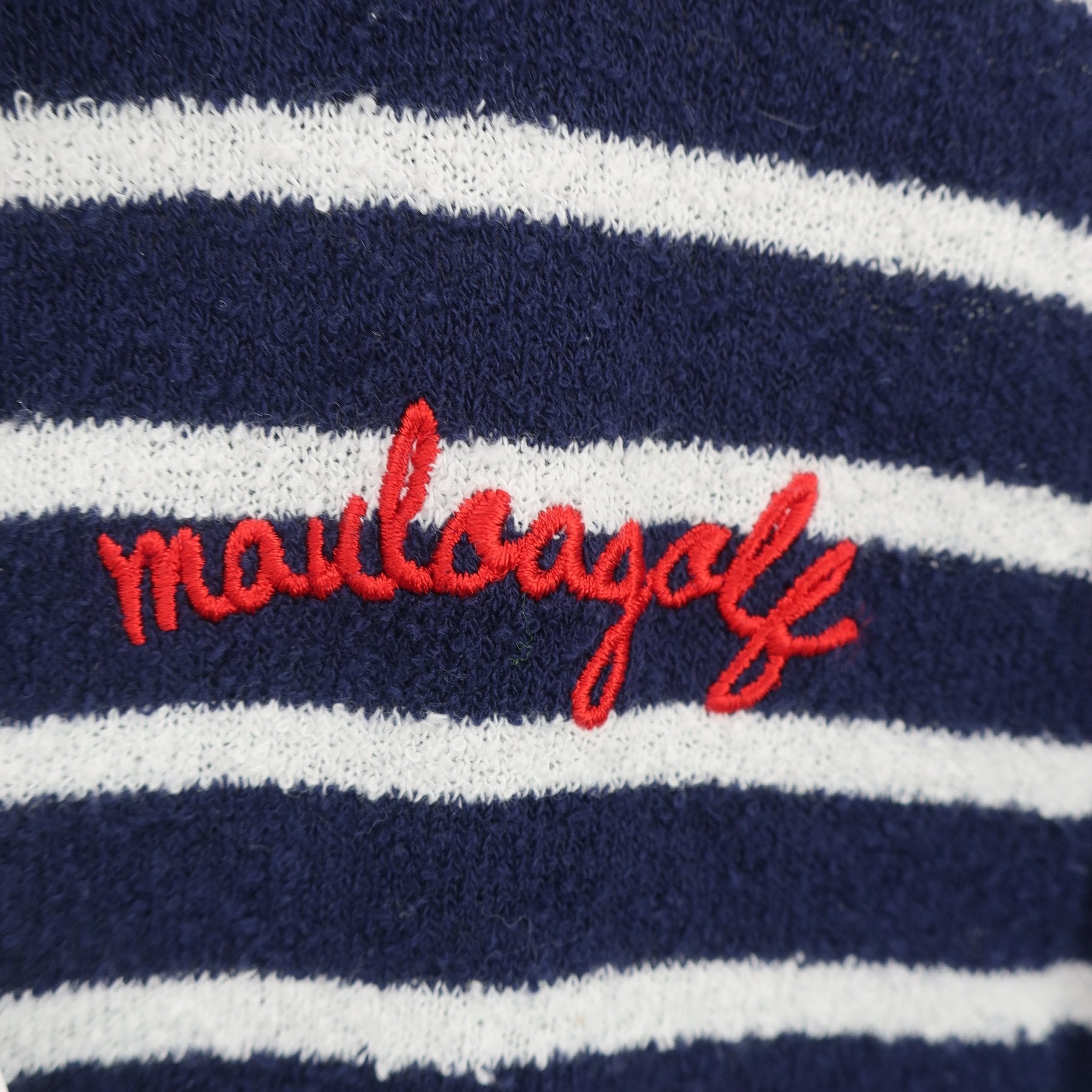 MAULOA GOLF(マウロアゴルフ) ノースリーブポロシャツ ネイビー白ボーダー レディース S B