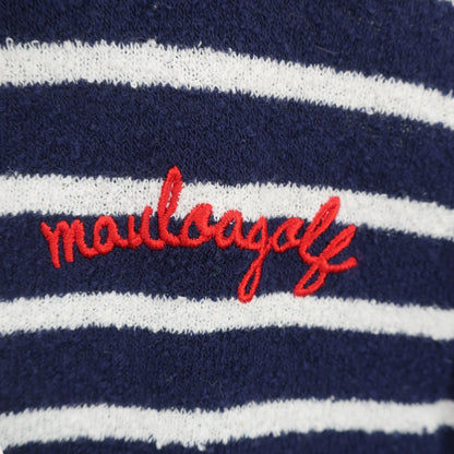 MAULOA GOLF(マウロアゴルフ) ノースリーブポロシャツ ネイビー白ボーダー レディース S B