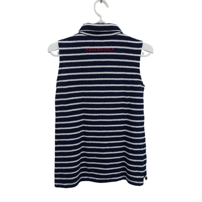 MAULOA GOLF(マウロアゴルフ) ノースリーブポロシャツ ネイビー白ボーダー レディース S B