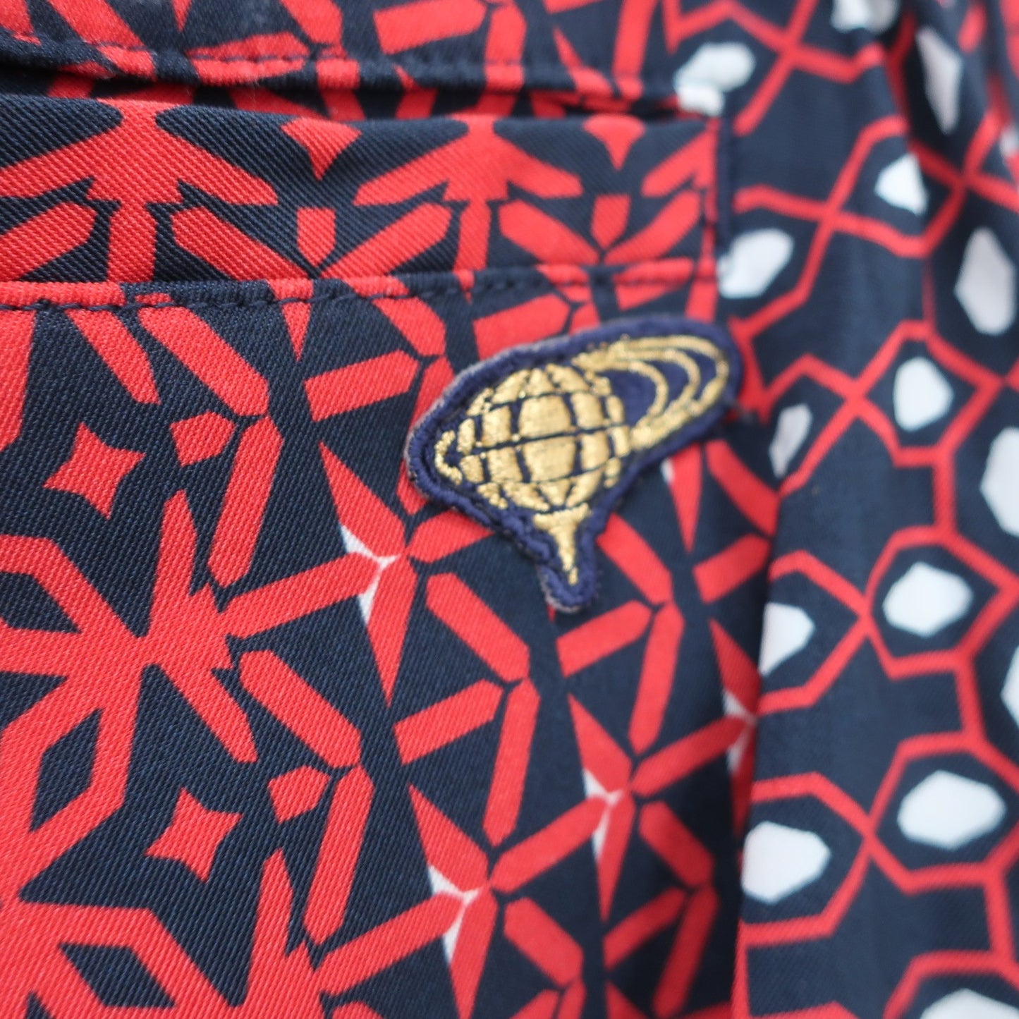 BEAMS GOLF(ビームスゴルフ) パンツ 赤ネイビー総柄 レディース S A