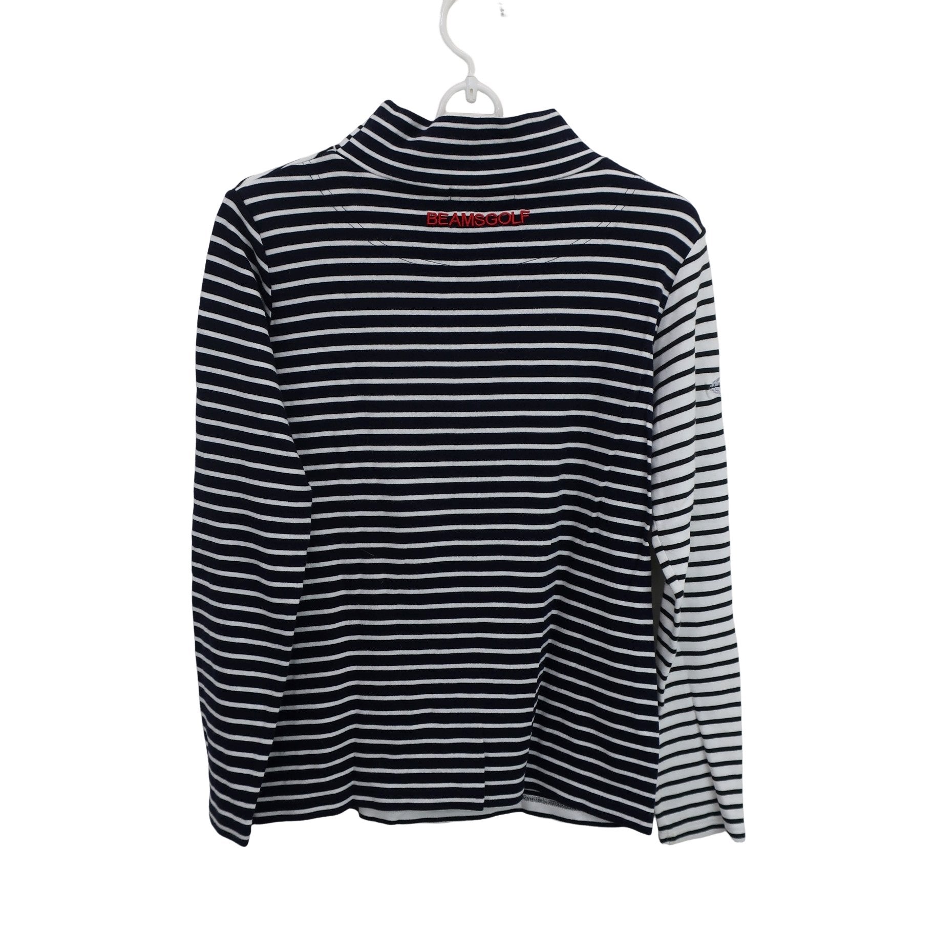 BEAMS GOLF(ビームスゴルフ) ハイネックシャツ 白黒ボーダー レディース M B