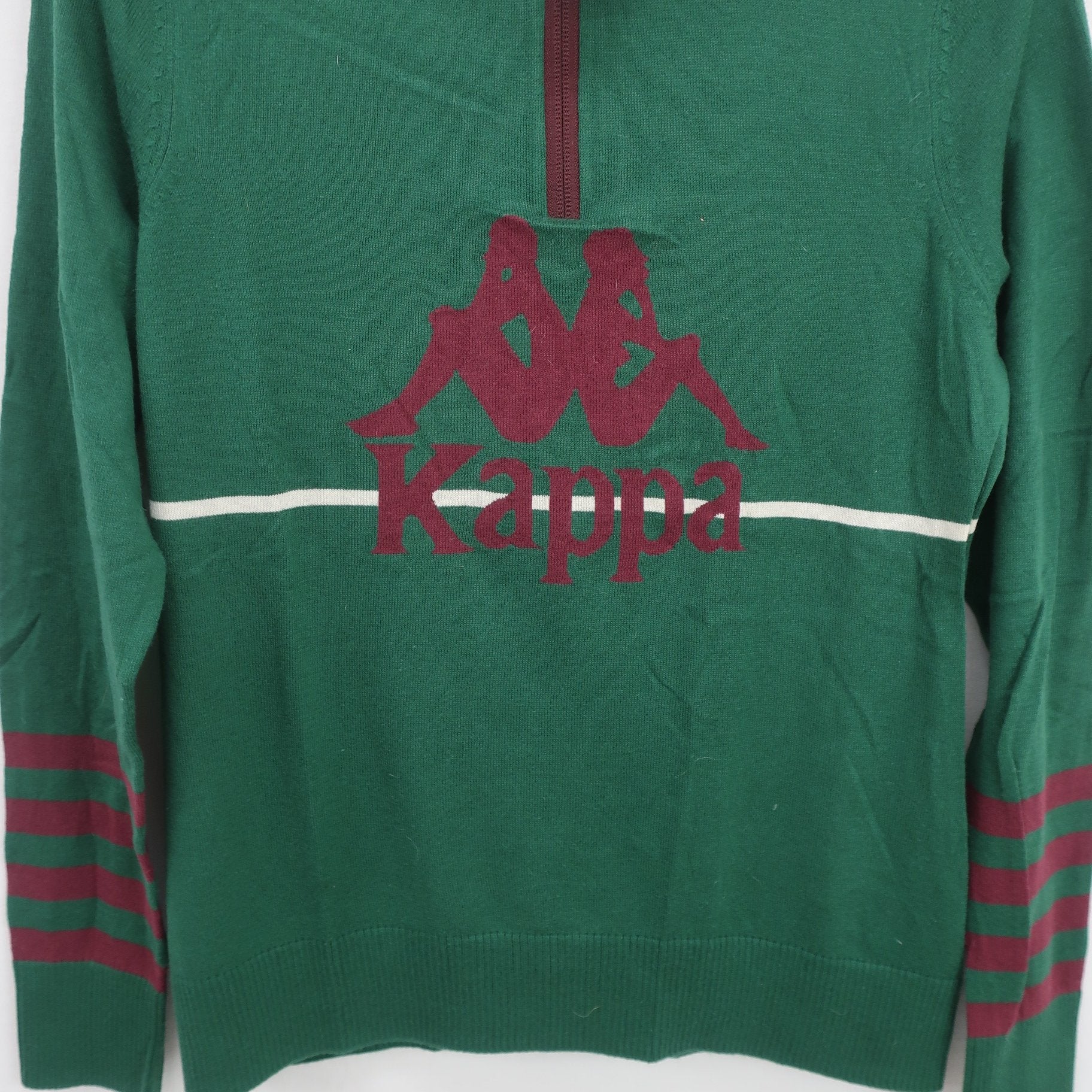 Kappa(カッパ) ハーフジップニットシャツ 緑 レディース M B