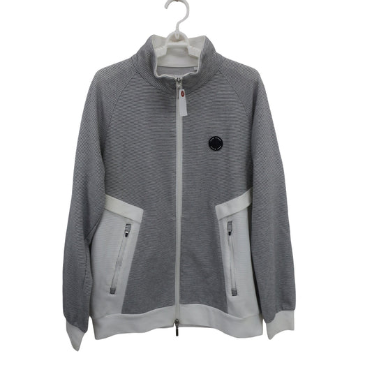 Heal Creek(ヒールクリーク) フルジップジャケット グレー白ボーダー メンズ 48 A