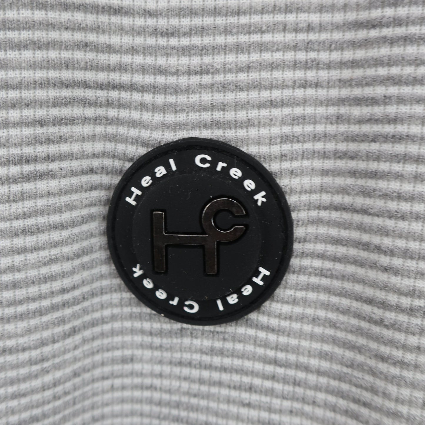 Heal Creek(ヒールクリーク) フルジップジャケット グレー白ボーダー メンズ 48 A