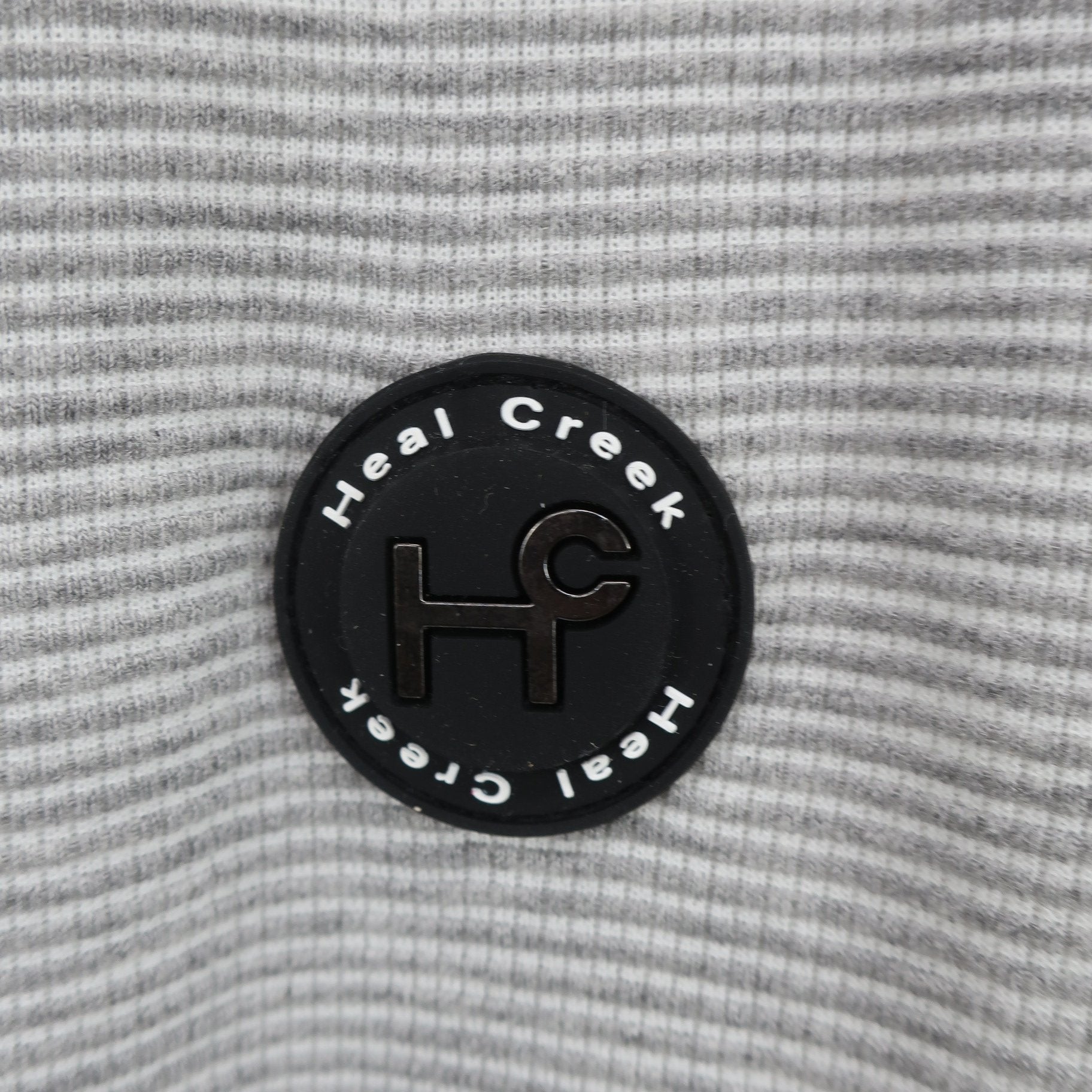Heal Creek(ヒールクリーク) フルジップジャケット グレー白ボーダー メンズ 48 A