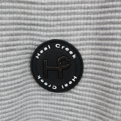 Heal Creek(ヒールクリーク) フルジップジャケット グレー白ボーダー メンズ 48 A