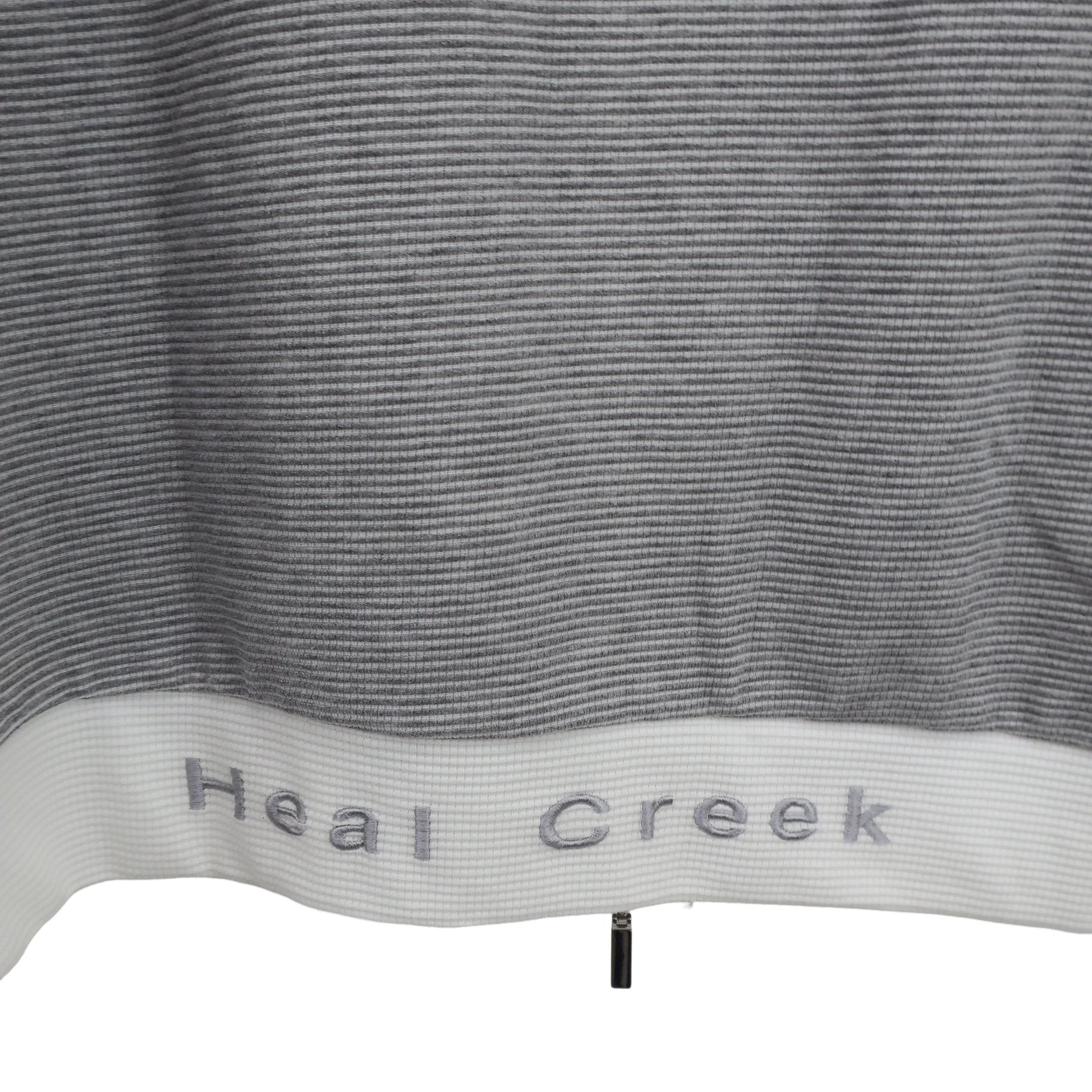 Heal Creek(ヒールクリーク) フルジップジャケット グレー白ボーダー メンズ 48 A