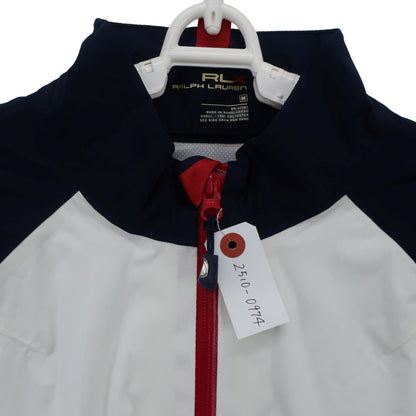 RLX RALPH LAUREN(アールエルエックス) ハーフジップウィンドブレーカー 白ネイビー メンズ M A