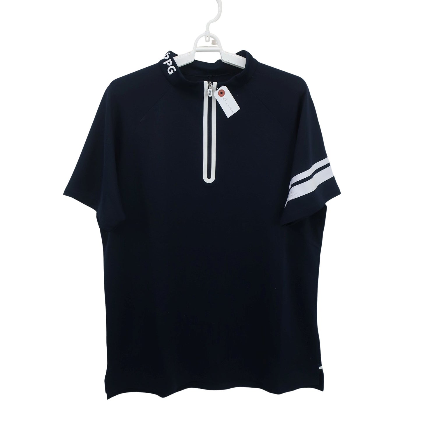 PGG by PEARLY GATES(ピージージー) 半袖ハーフジップシャツ ネイビー メンズ 5 053-9167541 B